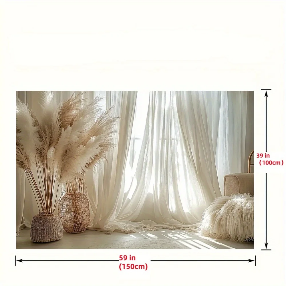 1, eleganter, weißer, transparenter Vorhang-Fotohintergrund für Porträts, Hochzeiten und Feiern – Detail 8
