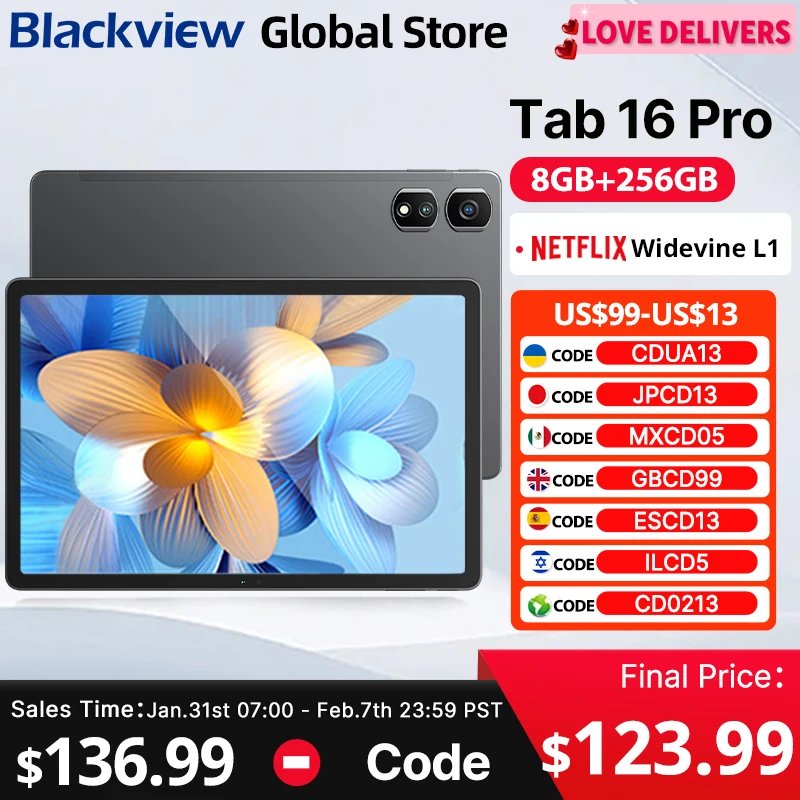 Blackview Tab 16 Pro 태블릿 11`` FHD+ 디스플레이 8GB 256G..
