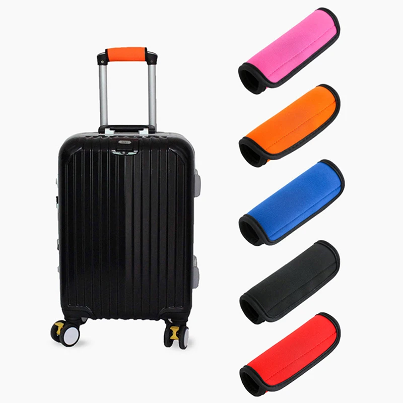 Comfortable Luggage Handle Cover Neoprene Suitcase Wrap Grip Soft Identifier Stroller Armrest Protective Cover Handle Protective comfortable light neoprene handle wraps grip identifier for travel bag luggage suitcase fit any luggage handle adhesive tap