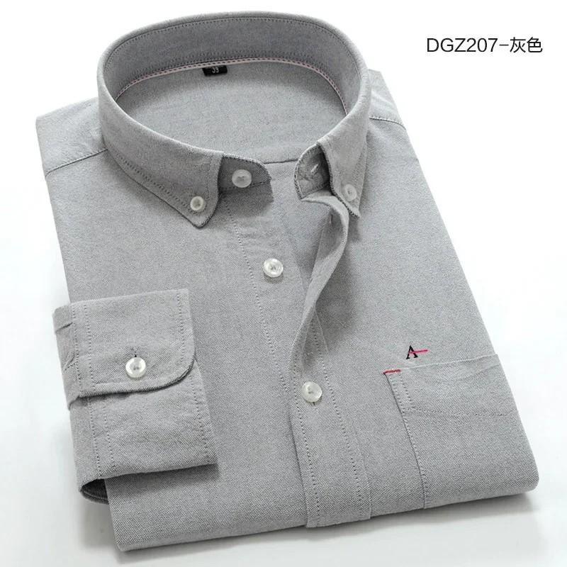 

Novo 2022 camisa para homens camisas de Algodão casuais masculino bolso regular-ajuste botão-paraho baixo camisa do homem de