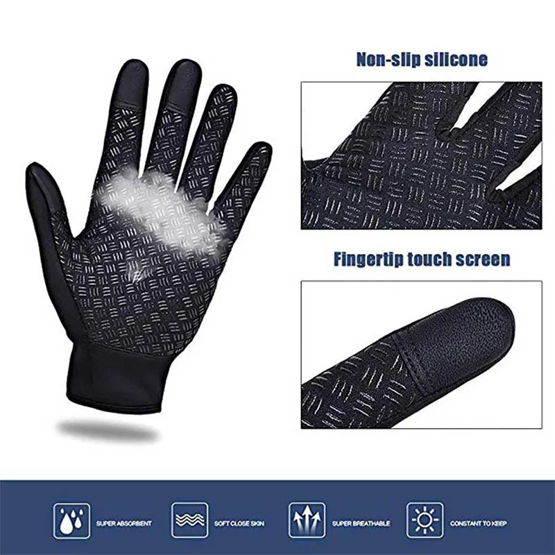 Winter handschuhe für männer wasserdicht wind dicht kalt handschuhe snowboard motorrad fahren warm touchscreen zipper handschuh – Detail 3