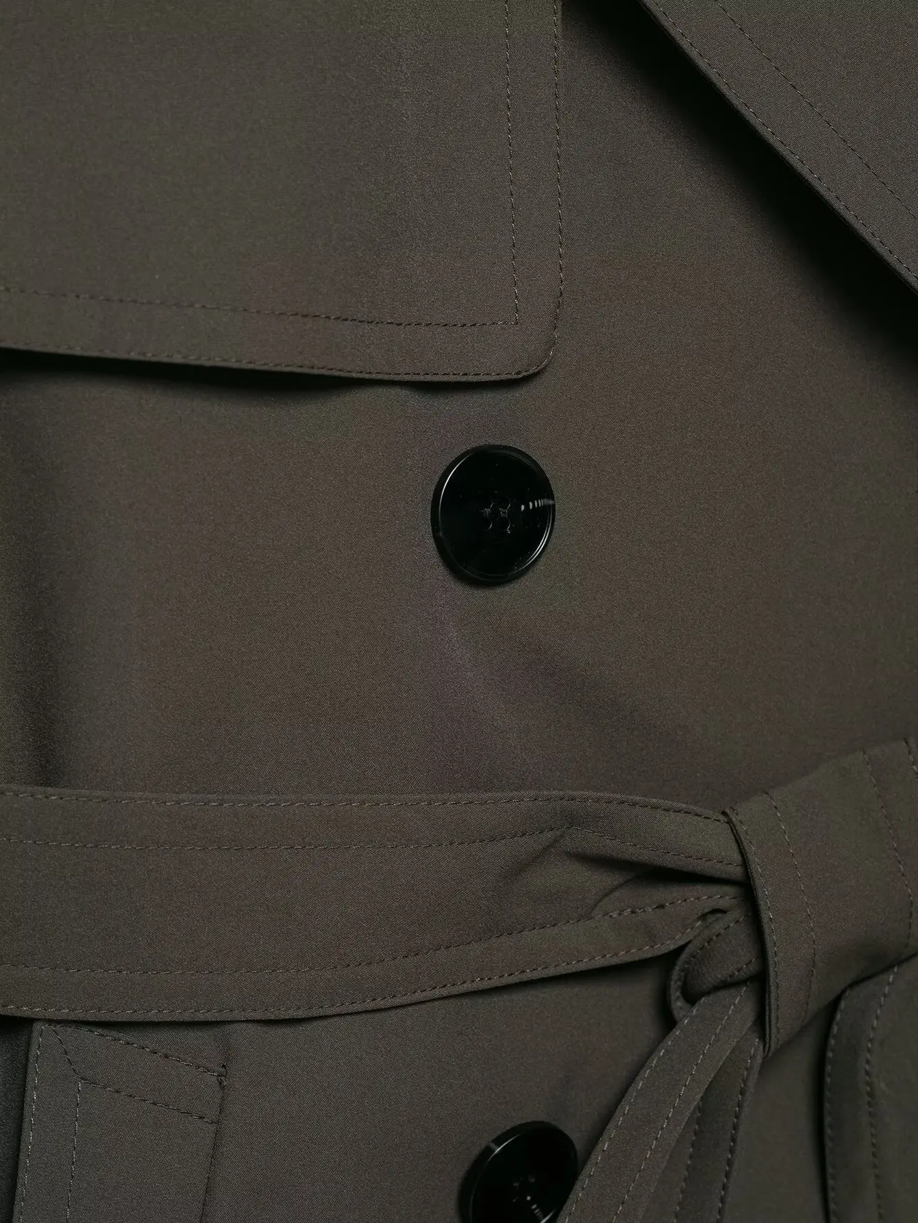 Woman's Long Windbreaker With Belted Double-Breasted Long Sleeve Solid Color Jacket Elegant Autumn Winter Female Chic Outwear