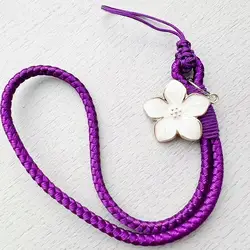 Floral Phone Wrist Strap and Keychain Accessory - Nylon / Spandex (Purple)