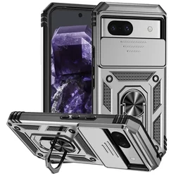 Enhanced Armor Case with Lens Protection and Kickstand Ring Holder - Googl Pixel 9 Pro XL (Silver)