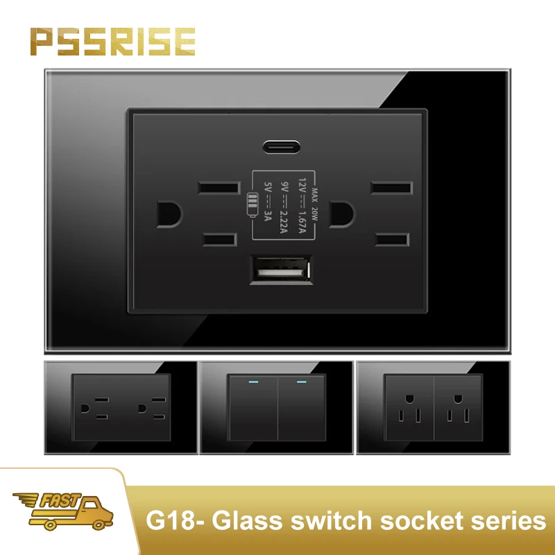PSSRISE US enchufe de interruptor de pared con 5V 2.1A USB tipo c ...