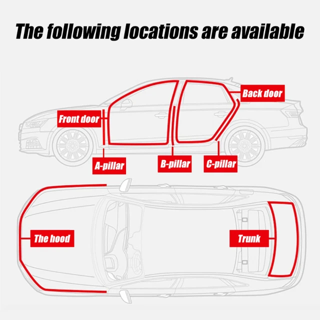 Joint de porte de voiture en caoutchouc 5m Bande anti-collision de