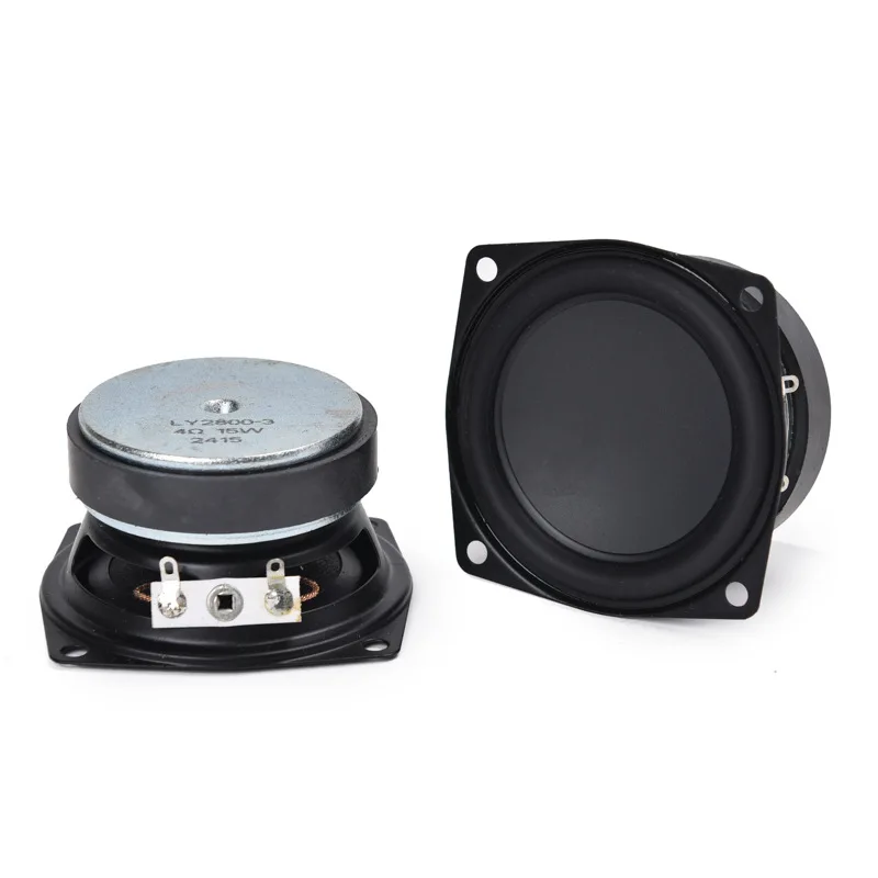 SOTAMIA 2Pcs 2.5 Inch Square Full Range Speaker 67mm 4 Ohm 15W HIFI Loudspeaker Audio DIY Waterproof Outdoor Bluetooth Speakers 2