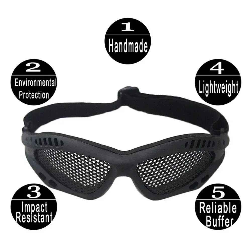 1PC Outdoor Tactical Safety Goggles Anti Fog with Metal Mesh/PC Len for Paintball