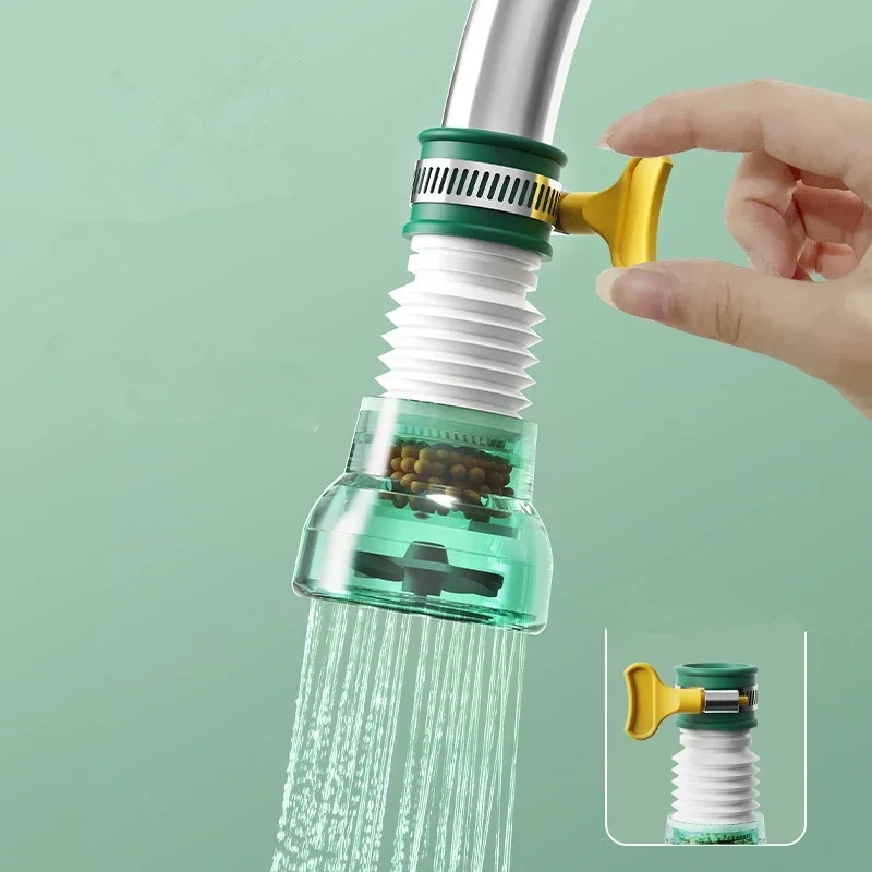 Retractable Plastic Faucet Filter Extender Bend Splash-proof Kitchen Sink Tube 360° Rotation Universal Faucet Aerator 2
