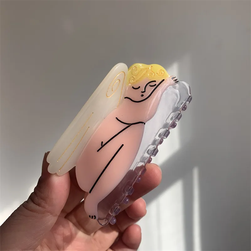 1 Stück Haarklammern für Damen, Blumenschnecke, Engel, niedlich, personalisierbar, vielseitig, Haarschmuck, hochwertige Luxusmarke – Detail 5