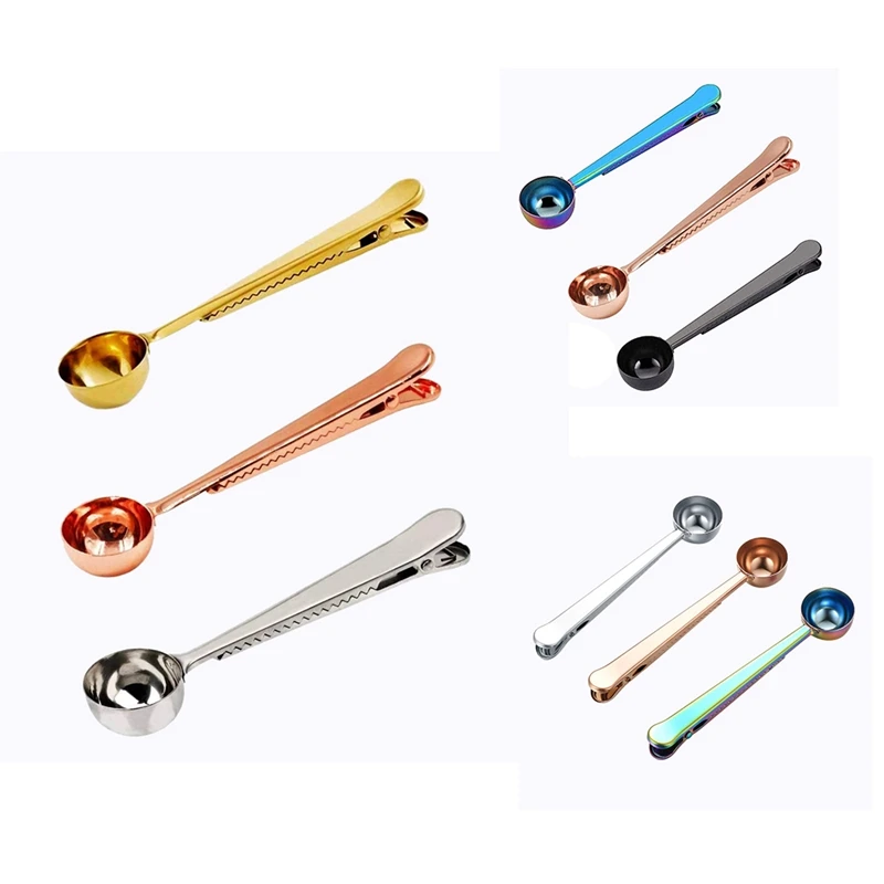 

Big Deal Coffee Scoop Clip,Stainless Steel Coffee Scoop Bag Clip,Multifunction Coffee Scoop With Clip,For Coffee And Tea,3 Pack