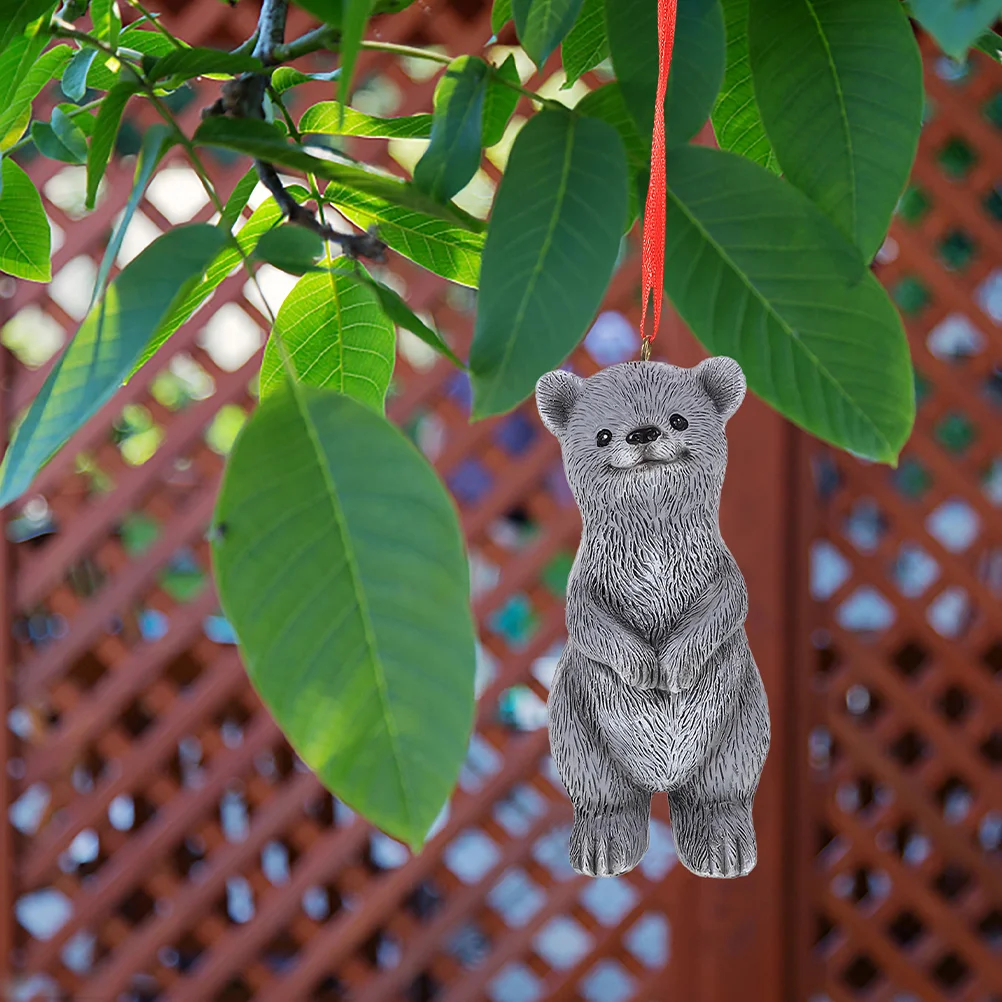 

Courtyard Bear Ornament Figure Hanging Decor Garden Delicate Supply Christmas Tree Decorations