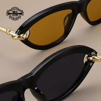 Marques de luxe à la mode femmes oeil de chat écaille de tortue lunettes de soleil UV400 lunettes ovales pour femme créateur de mode lunettes classiques 5