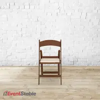 4 Pack Titan PRO Resin Folding Chair - Brown with Ivory Indoor/Outdoor Lightweight Folding Chair - Vinyl Padded Folding Chair 2