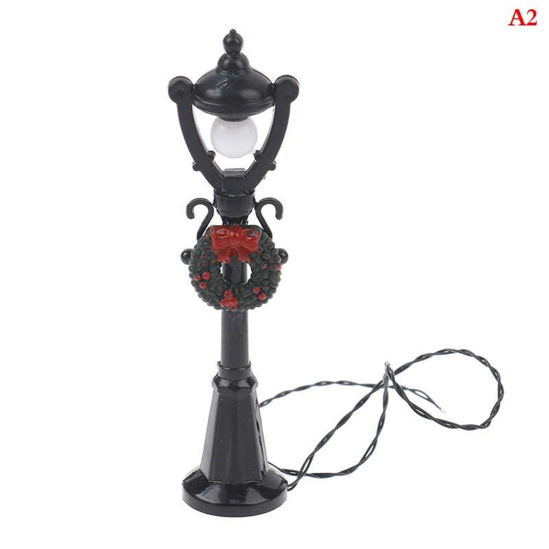 thumbnail image 2 of 4Pcs Christmas Mini Street Light Model Bench Miniature Railway Train Post Light Pathway Lantern Post Lamp Outdoor For DIY Micro Landscape Fairy Garden Accessories (A 2 of 13