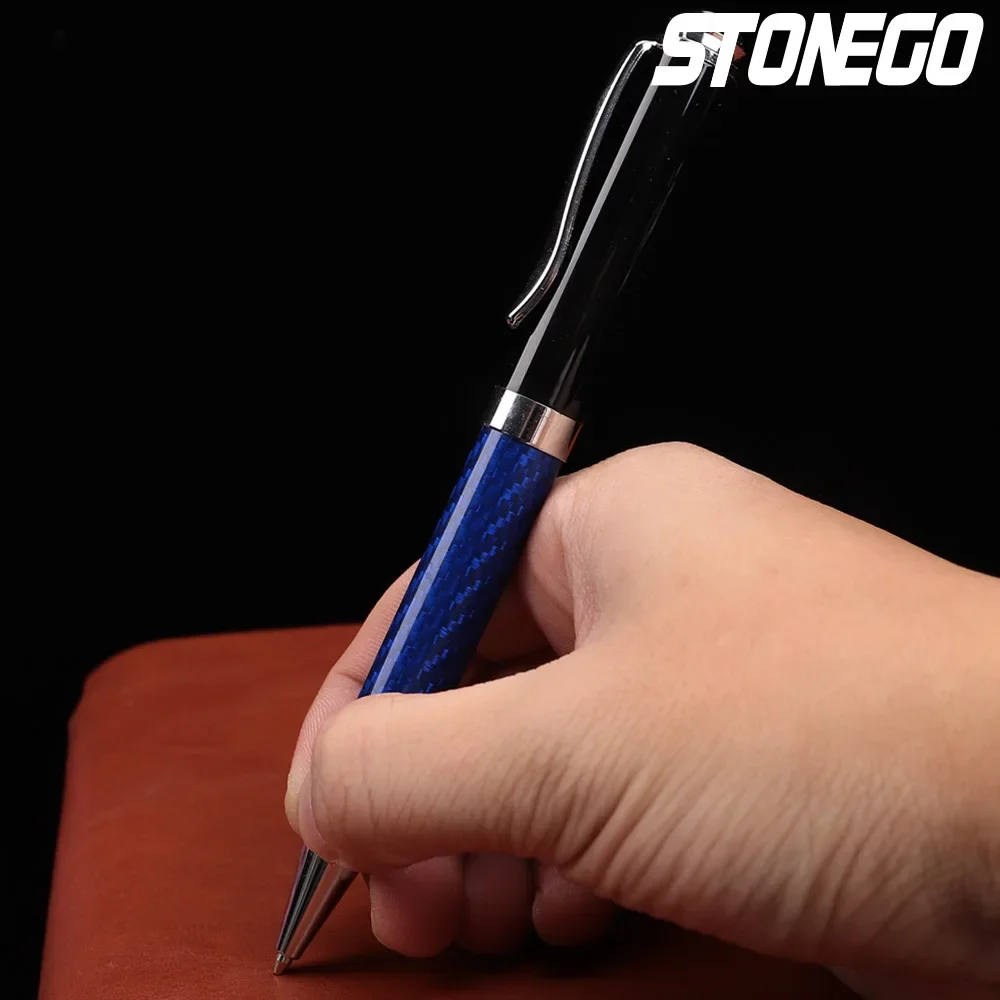STONEGO Signature-Stift aus Kohlefaser, Premium-Gel-Tintenstifte aus Metall, Mikropunkt, 0,5 mm schwarze Tinte, glatt schreibender Kugelschreiber – Detail 13