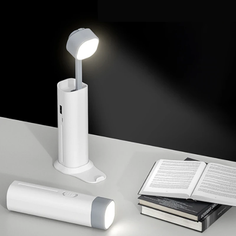 

Table Lamp With Flashlight Led Desk Lamp Eye Protection Lights Reading Lamp With Stand Rotatable 3 in 1 Foldable Desk Lights