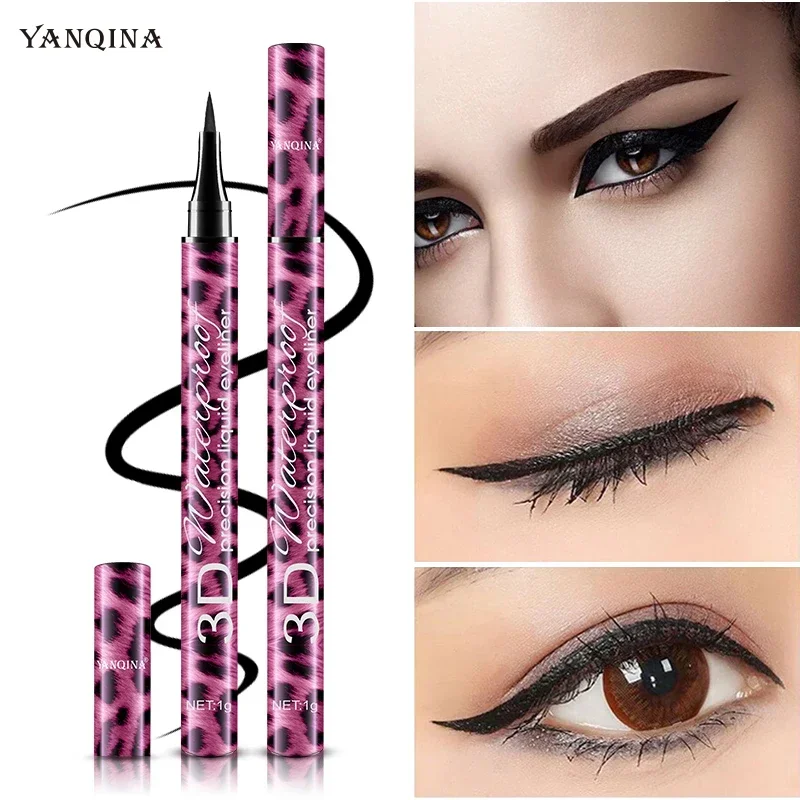YANQINA Liquid Eyeliner Pencil+4D Waterproof Mascara Set Cosmetics Eye Liner Thick Curling Mascara Eyebrow Pencil Eyes Makeup 4