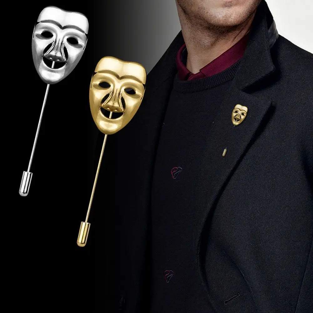 

1Pc Fashion Funny Sad Mask Brooches Lapel Pin Men Decoration Wedding Jewelry