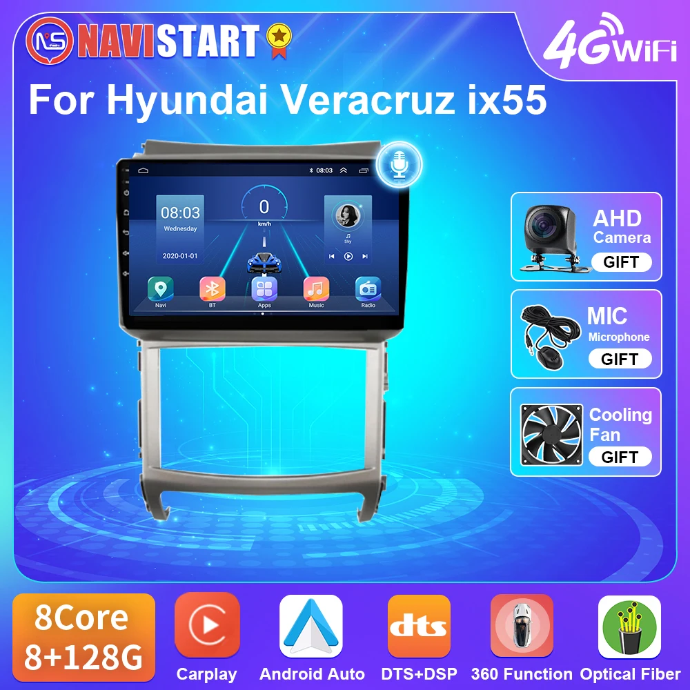 

NAVISTART T5 Car Radio For Hyundai Veracruz ix55 2006-2015 Android 10 Multimedia Carplay WIFI 4G Navigation GPS No DVD Player