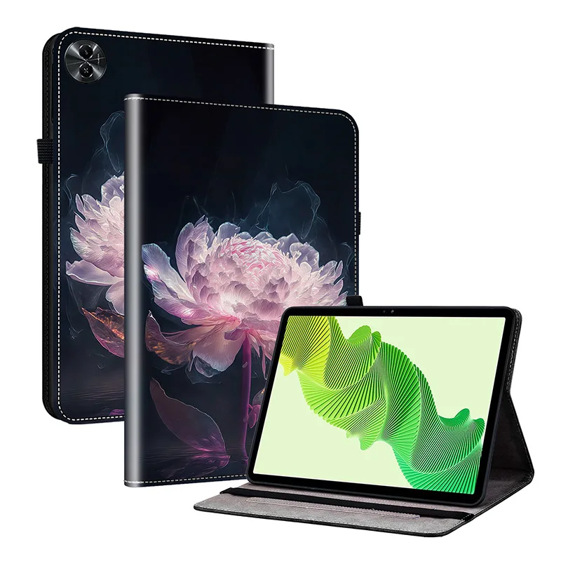 Luxurious Leather Tablet Case with Crystal Pattern Design