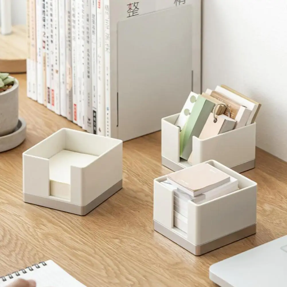 Stylish Sticky Note Holder Large Capacity Square Memo Box Daily Use Office Stationery Note Organizer