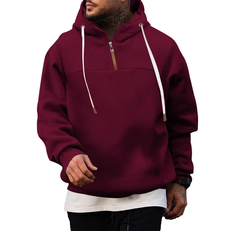 Mens Thick Hooded Sweatshirt Casual Autumn Winter