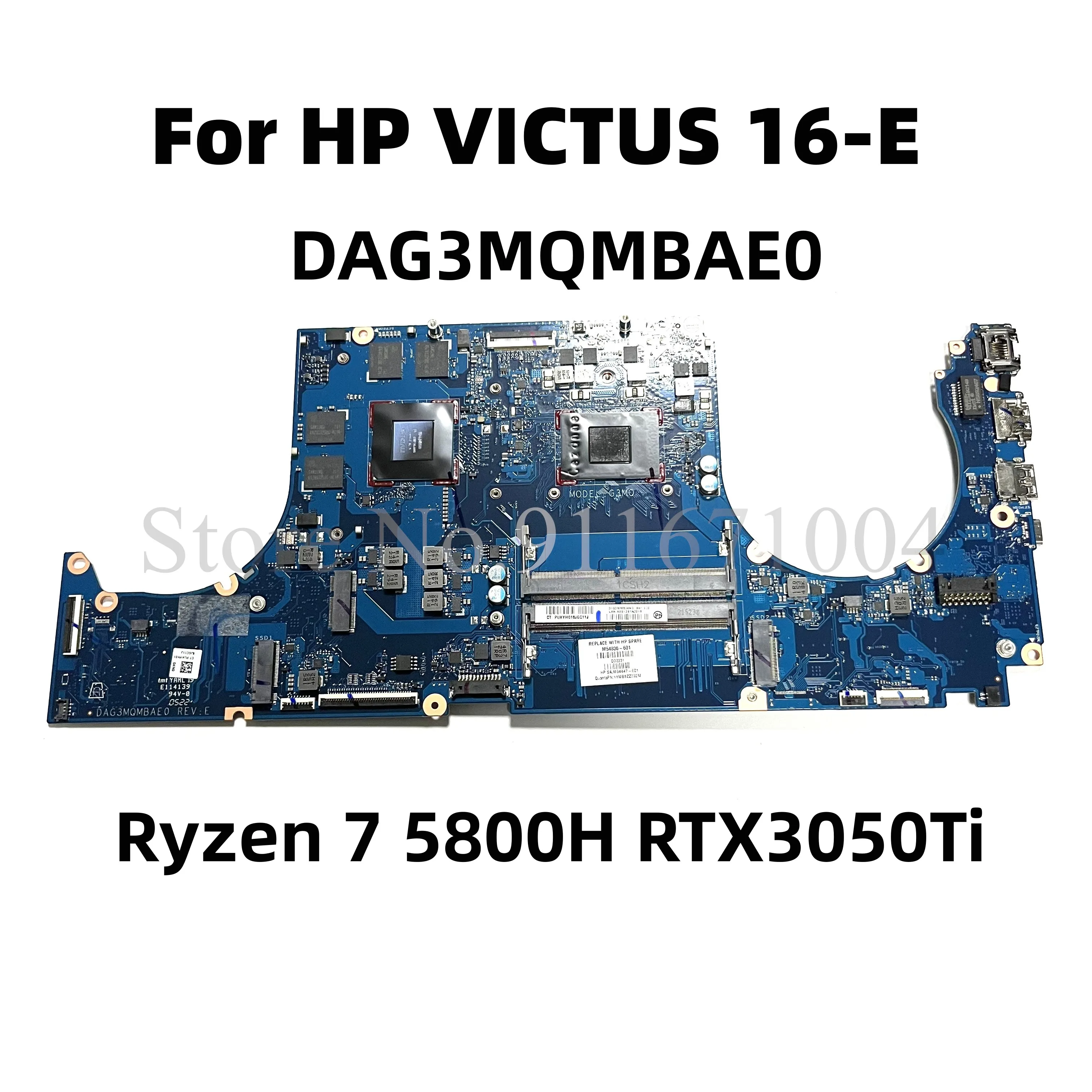 M54836-601 Per Scheda Madre Per Laptop Hp Victus 16-E Dag3Mqmbae0 Con Scheda Madre Amd Ryzen 7 5800H Rtx3050Ti Gpu Testata Al 100%