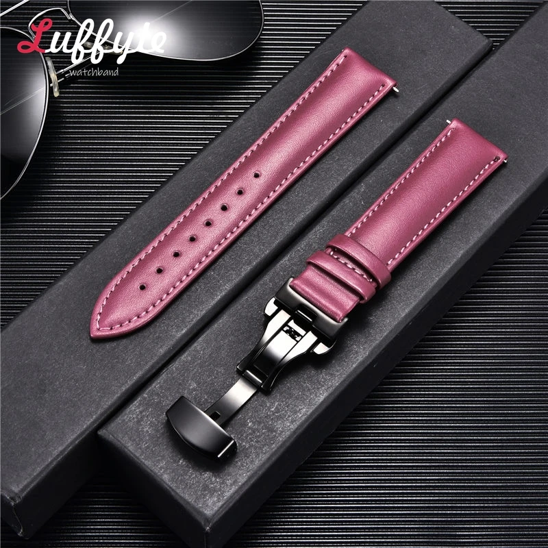 Luxury Leather Watch Band - Premium 20mm/22mm Strap Replacement