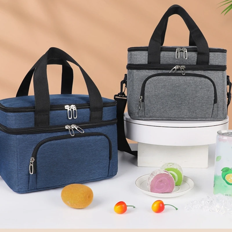 Multifunctional Double Layers Travel Bags Convenient and Practical Lunch Handbag