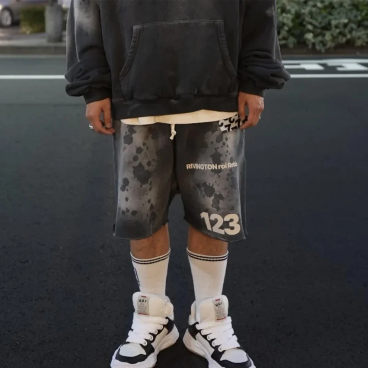 Drawstring Sport Cotton Pants Fashion Luxury Vintage Washed Old Loose Casual Gym Shorts For Men