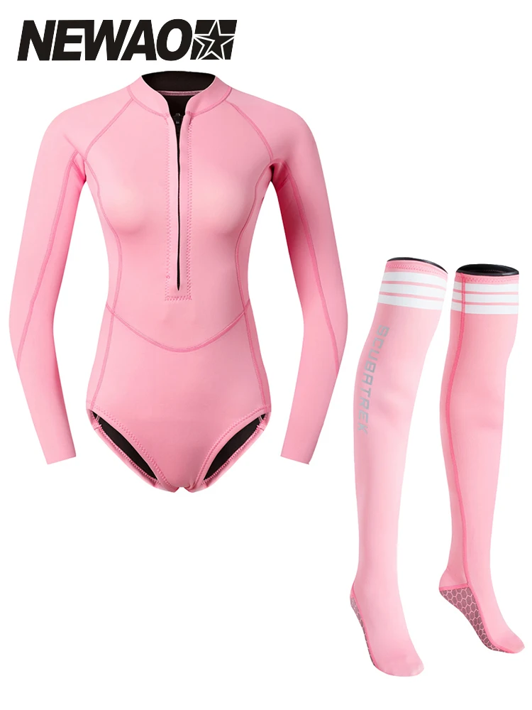 SCUBATREK one-piece wetsuit, long sleeves, full body sun protection, swimming suit, long pants, surf snorkel suit, jellyfish