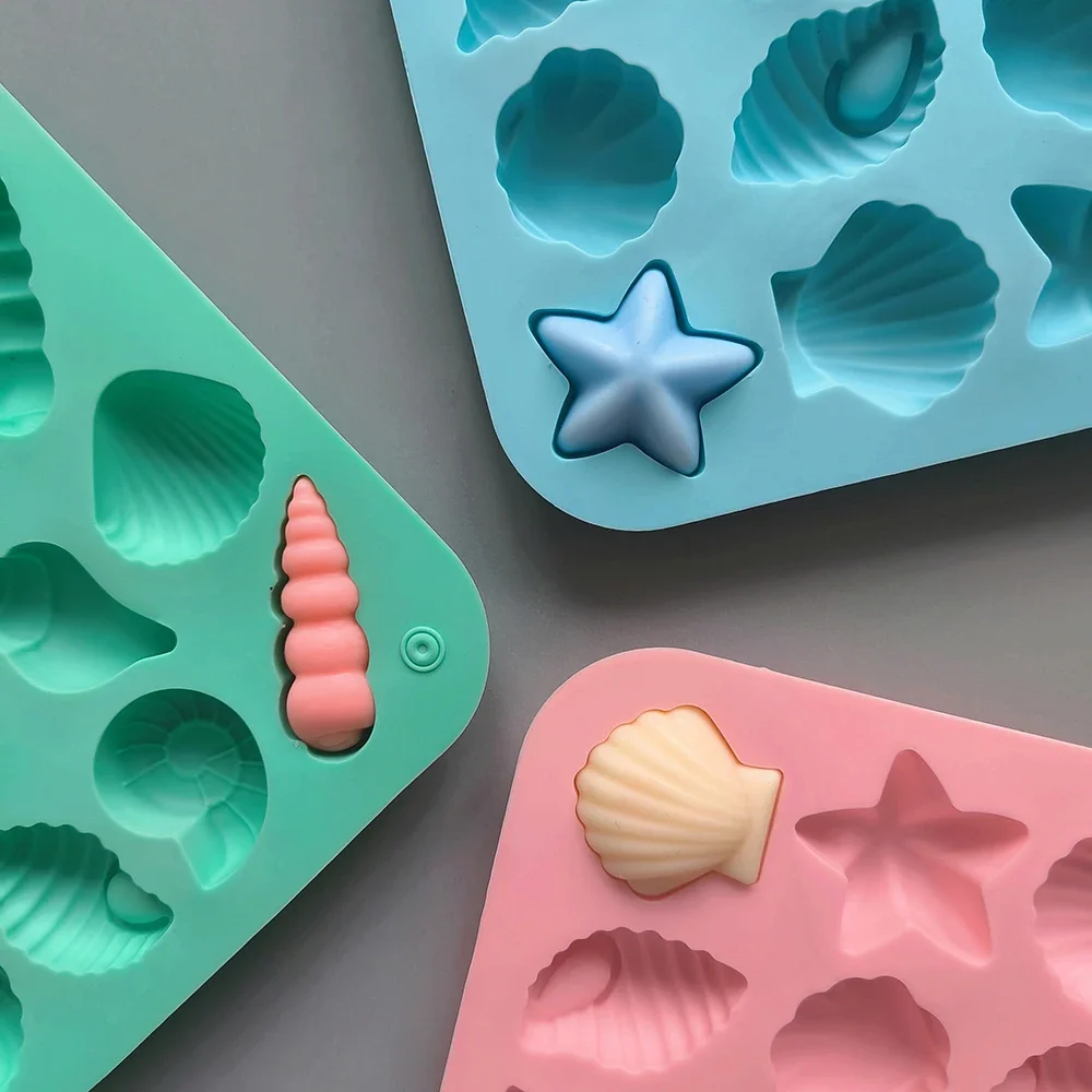 16-Cavity Silicone Mold – Shell, Conch, Starfish Shapes 1