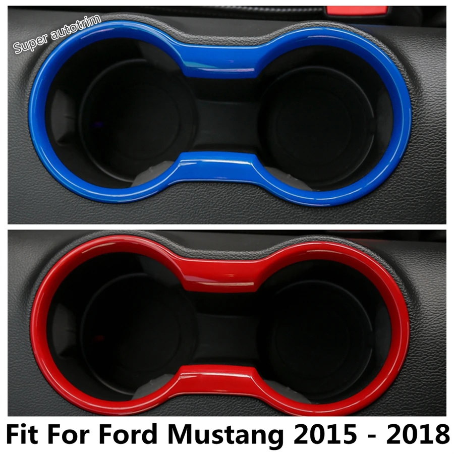 

Central Control Water Cup Holder Frame Panel Decoration Cover Trim Fit For Ford Mustang 2015 - 2018 ABS Red Accessories Interior
