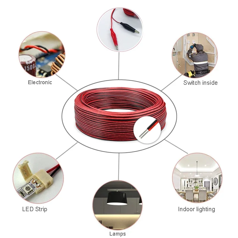 รูปสินค้า สายต่อพ่วง LED แบบ 2 3 4 5 6 ขา ขนาด 22 20 18 AWG ความยาว 5 เมตร 10 เมตร สายไฟฟ้าแบบยืดหยุ่น สำหรับแถบไฟ LED 5050 RGB RGBW พร้อมหัวต่อ SM JST