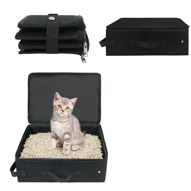 야외용 접이식 고양이 화장실 휴대용 접이식 여행용 애완동물 화장실 강아지 변기 접이식 고양이 화장실 방수
