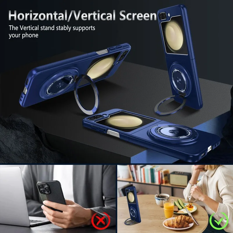 360° Magnetic Rotating Ring Phone Case - Hard Shell Protection Cover for Samsung Galaxy Z Flip Series