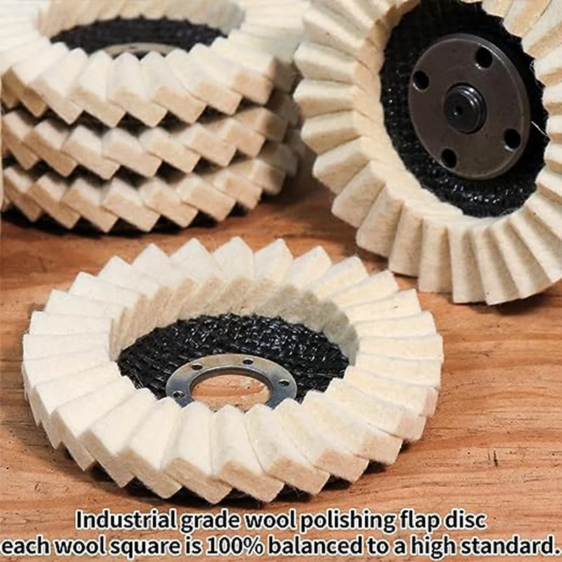 Felt Flip Disc Wool Wheel Louver Blade Wool Polishing Wheel Pad 5 Inch Suitable For Angle Grinder