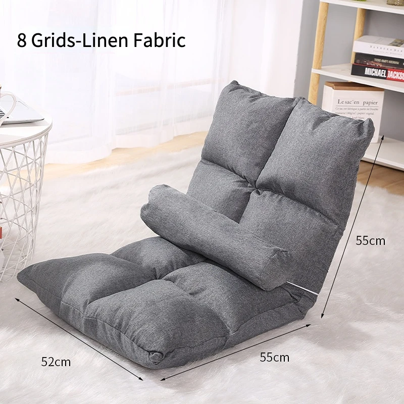 Portable Floor Chair Legless Tatami Chair with Back Support Home Bay Window Balcony Lazy Backrest Meditation Floor Seating