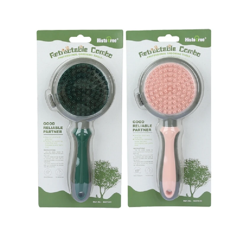 new Pet Supplies Comb Double-Sided Retractable Brush Face Long Short Needles Design Dog Cat Massage Bath Brush Hair Removal Comb