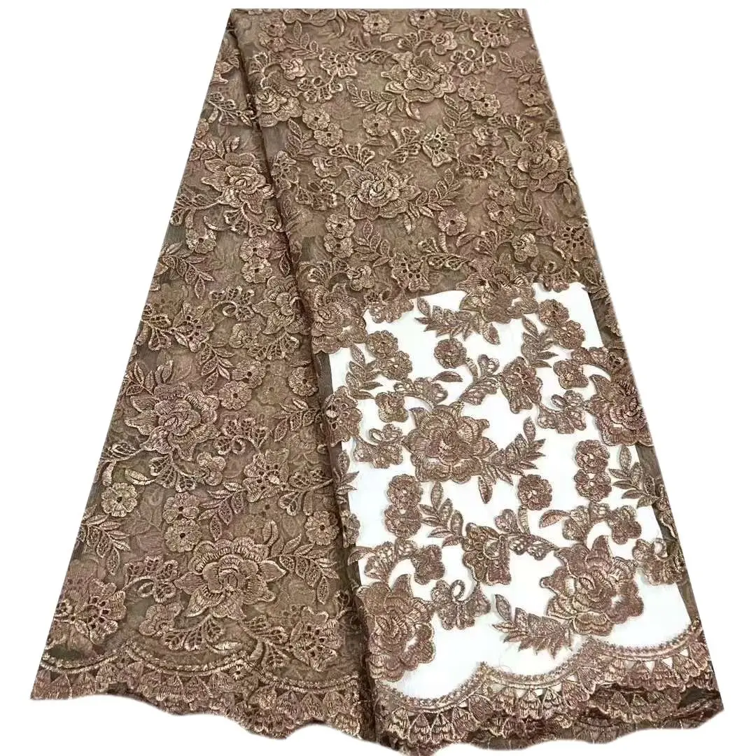 

Ankara ribbon 3d floral beaded embroidered tulle swiss voile lace materials organza jacquard women party dressess 5 yards