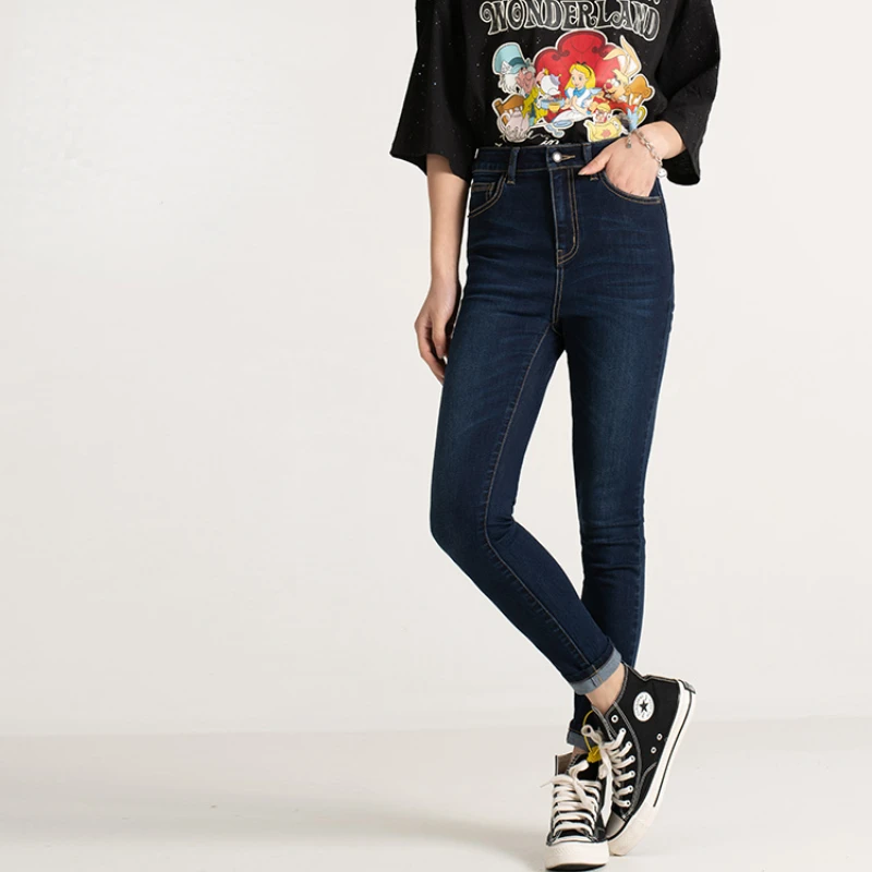 2024 Fashion Women Denim Jeans Slim Small Foot Leggings Straight Pants Elastic Version Stretch Pencil Pants for Women Trousers