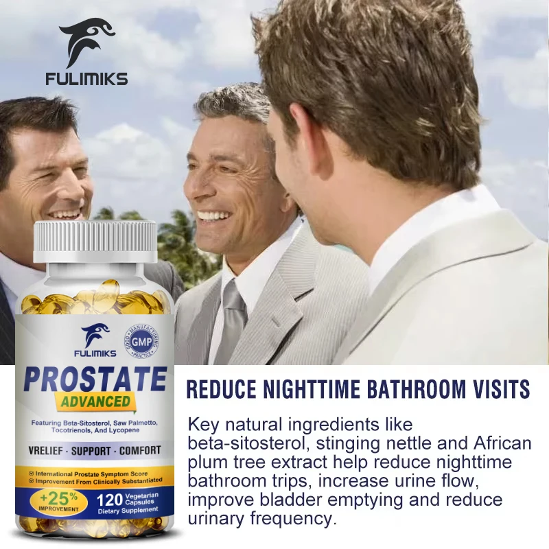 Prostate-Men's Health Supplement, Reduce Nighttime Bathroom Trips, Relieve Frequent Urination