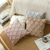 Soft Plush Wool Throw Pillow Covers Luxury Style Cushion Covers European Pillow Shell for Sofa Bedroom Cream Khaki Christmas 6