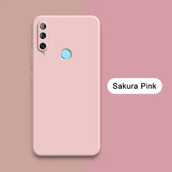 Original Square Liquid Silicone Phone Case - Elegant 360° Protective Shockproof Back Cover for Honor 9X China (Sakura Pink)