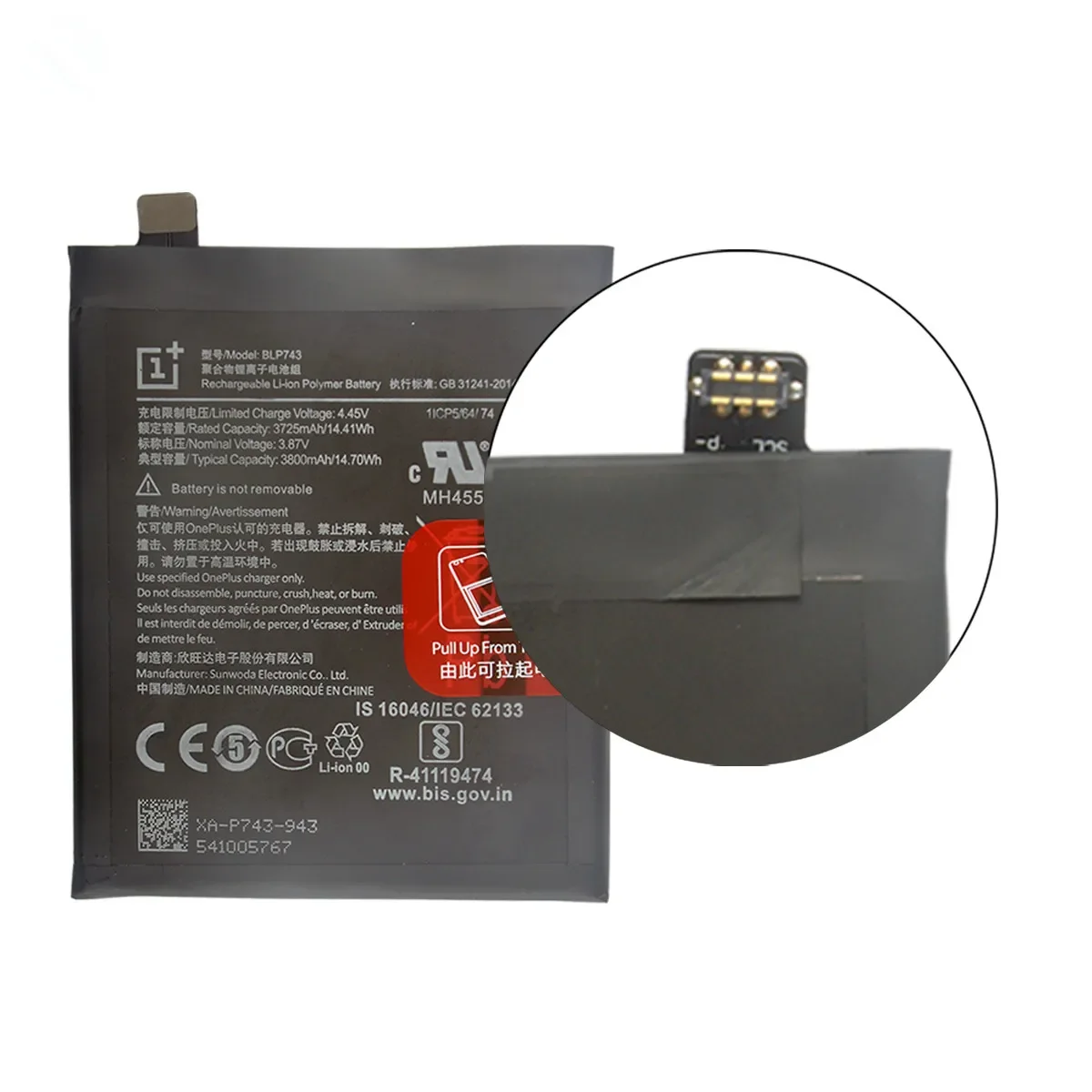 100% Orginal BLP743 3800mAh Replacement Battery For OnePlus 7T One Plus 7T Genuine Latest Production Phone Batteries