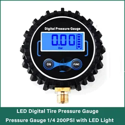 Digital Tire Pressure Gauge with LCD Backlight - 200 PSI (Type 4)