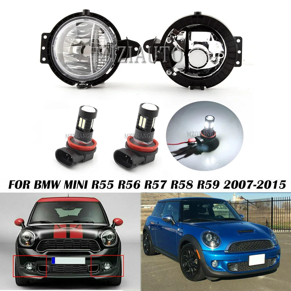 Pair Front Led Fog Lights For Bmw Mini R55 R56 R57 R58 Cooper 20072015