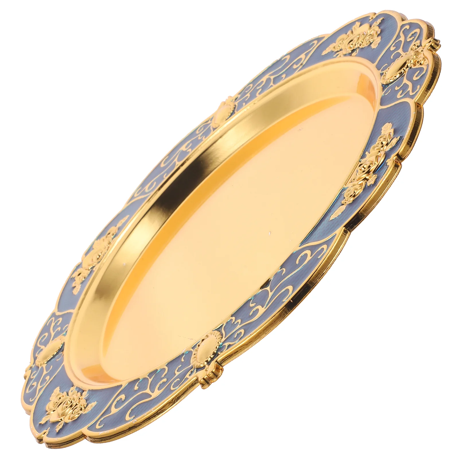 

Gold Plates Round Dinner Snack Appetizer Tray Party Food Serving Platter Display Fruits Nuts Desserts
