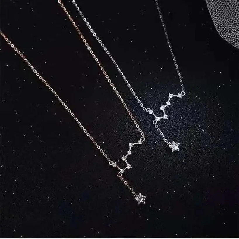 Women Beidou Seven Star Necklace With Light Luxury Unique Design Japanese And Korean Fresh Tassel Collar Chain Fashion Jewelry